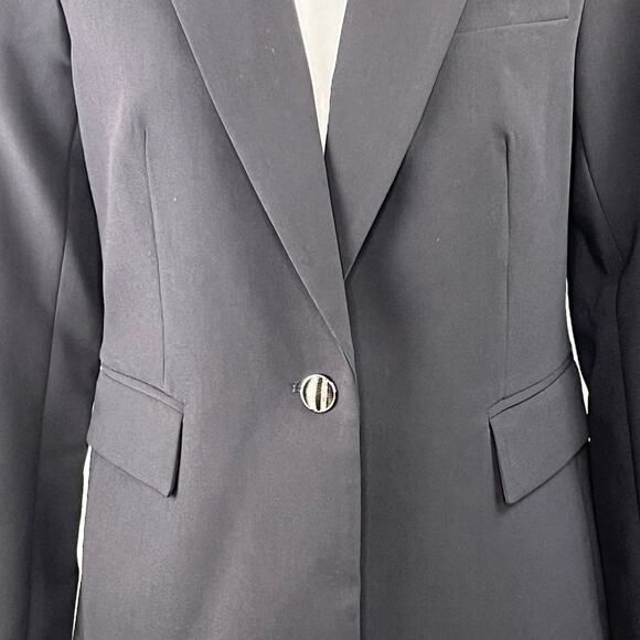Elie Tahari Black Single Breasted One Button Peak Lapel Blazer Jacket NWT SZ 10 - Picture 4 of 14